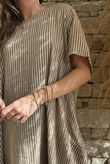 Salcombe Chalk Stripe Cotton Cocoon Dress Tan